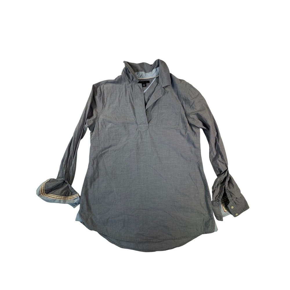 Tommy Hilfiger Popover‎ Tunic Womens M Blue Chambray Long Sleeve Pockets